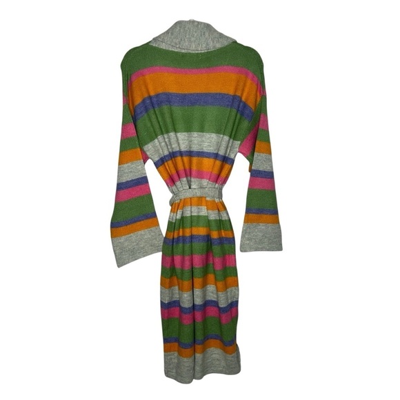 Stitches & Stripes Ultra Soft Multi Colored Striped Duster Cardigan Waist tie - Picture 4 of 16